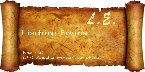 Lisching Ervina névjegykártya